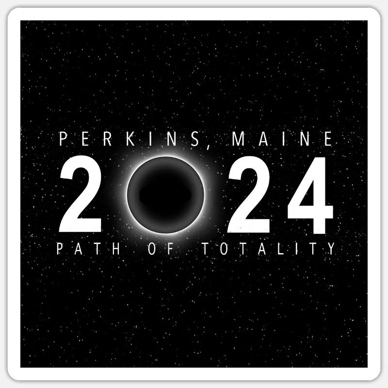 Perkins Maine 2024 Eclipse Souvenir Cool Memento - Sticker taille S (10 x 10 cm) - blanc mat