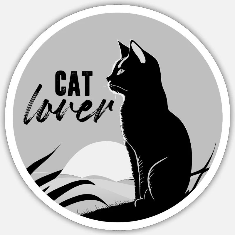 Catlover - Sticker size S (10 x 10 cm) - white matte