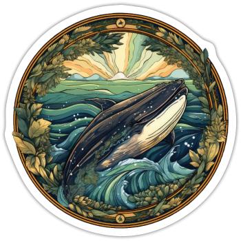 Whale - Sticker size S (10 x 10 cm) - white matte - Front