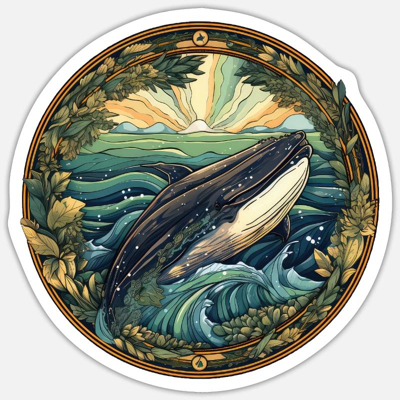 Wal - Sticker Größe S (10 x 10 cm) - Mattweiß