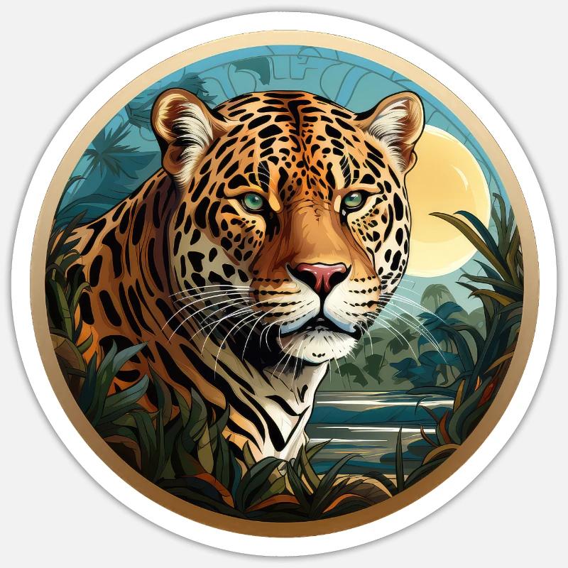 Jaguar - Sticker taille S (10 x 10 cm) - blanc mat