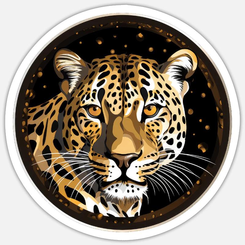 Leopard - Sticker Größe S (10 x 10 cm) - Mattweiß