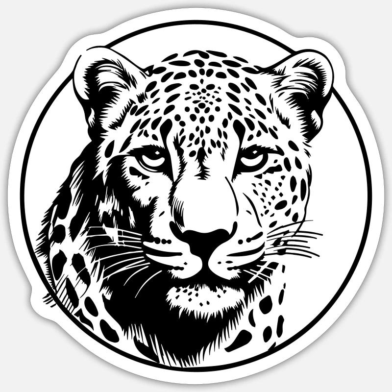 Leopard - Sticker size S (10 x 10 cm) - white matte