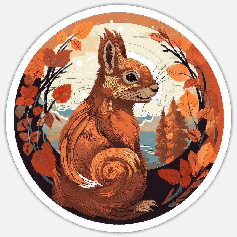 Squirrel - Sticker size S (10 x 10 cm) - white matte