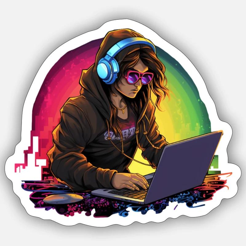 Code Queen : Le hacker Sticker taille S (10 x 10 cm)