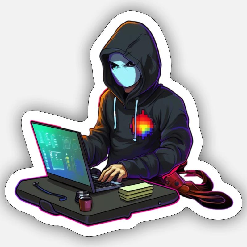 Konzentrierter Coder Sticker Größe S (10 x 10 cm)