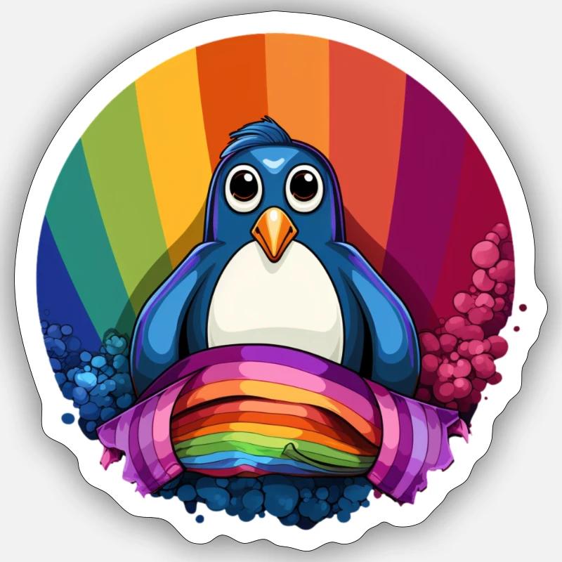 Pinguin Pride: Ein Zeichen der Vielfalt Sticker Größe S (10 x 10 cm)