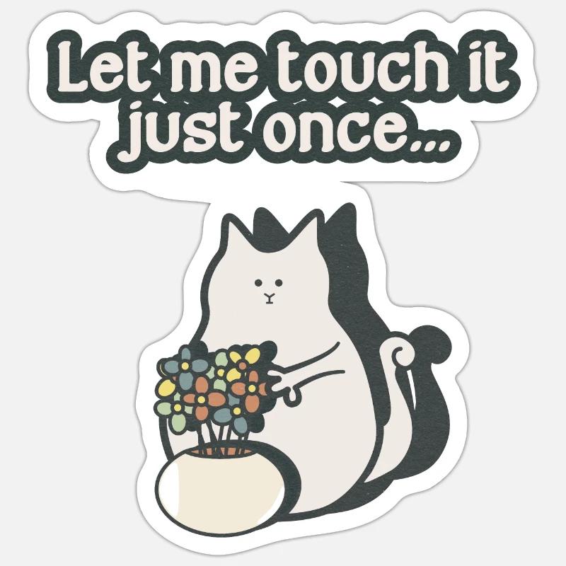 Curious, crazy cat - Sticker size S (10 x 10 cm) - white matte