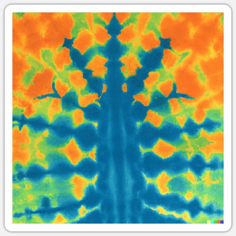 Tye die pattern - Sticker size S (10 x 10 cm) - white matte