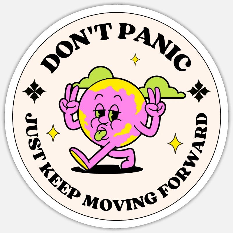 Don´t Panic - Sticker Größe S (10 x 10 cm) - Mattweiß