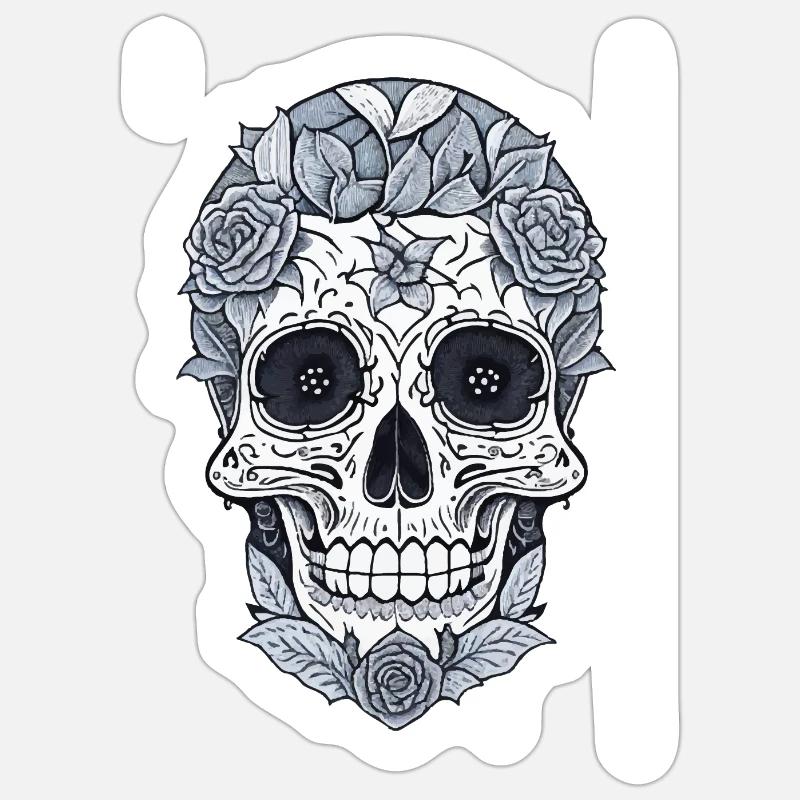 Skull - Sticker size S (10 x 10 cm) - white matte