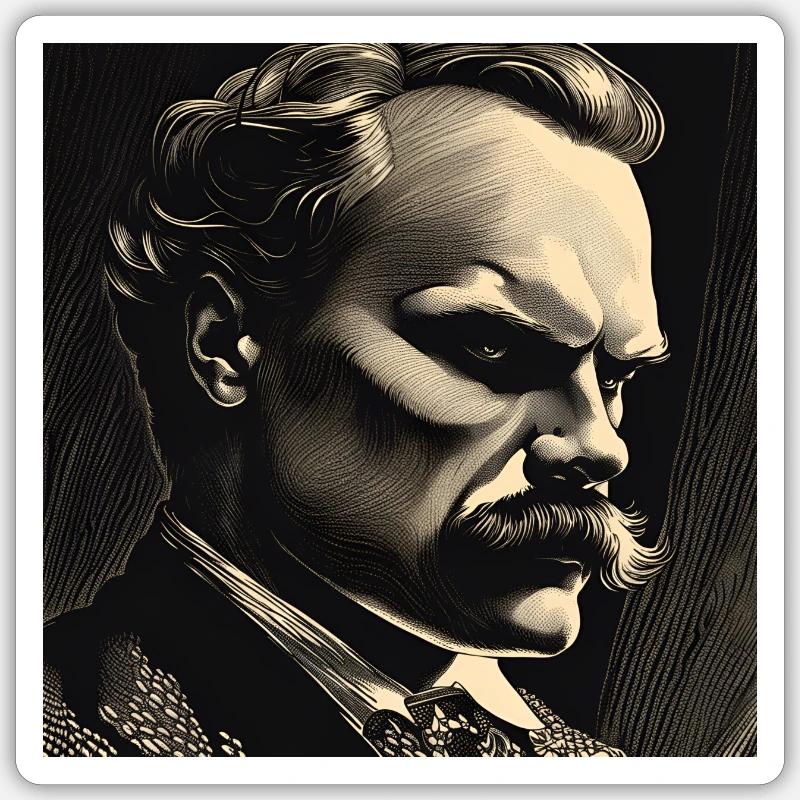 Philosopher Nietzsche Sticker size S (10 x 10 cm)