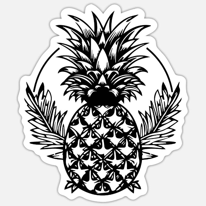 Ananas - Sticker taille S (10 x 10 cm) - blanc mat