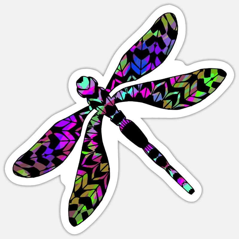 Libelle - Sticker Größe S (10 x 10 cm) - Mattweiß