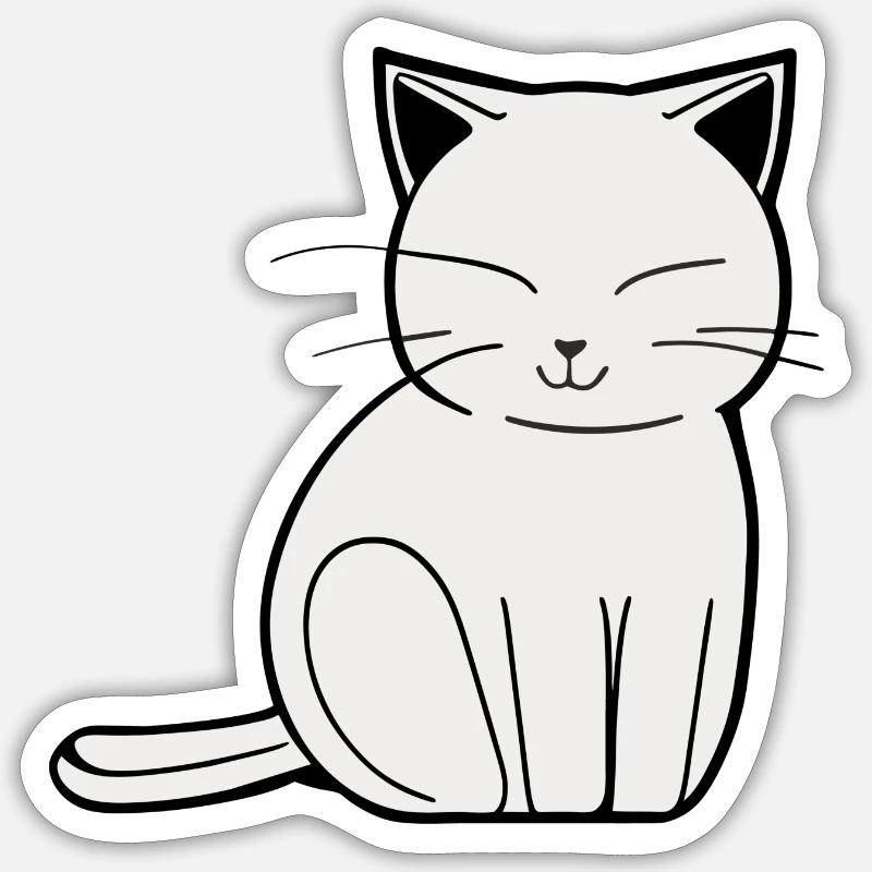 Chat mignon Sticker taille S (10 x 10 cm)