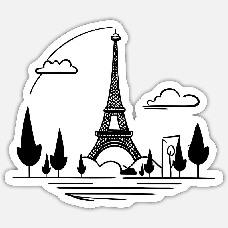 Eiffel tower - Sticker size S (10 x 10 cm) - white matte