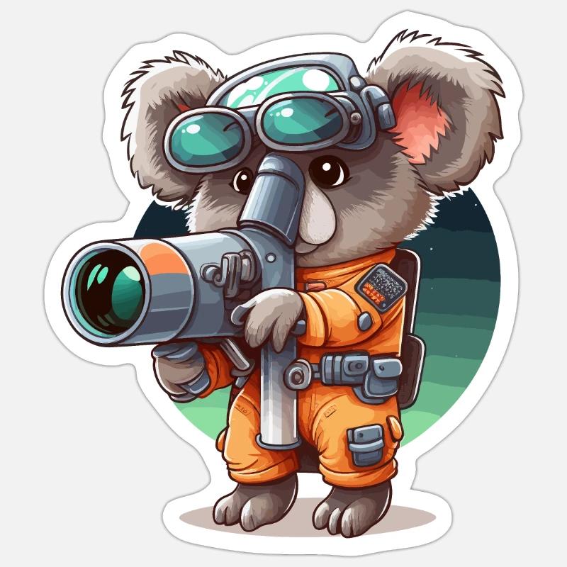 Space Koala - Sticker size S (10 x 10 cm) - white matte