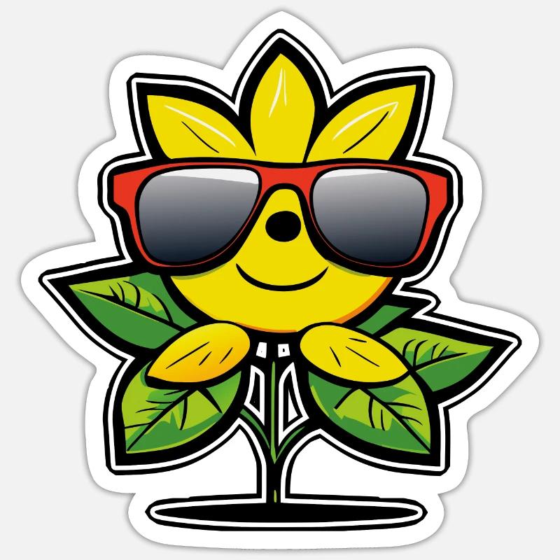 Dessin animé Citron - Sticker taille S (10 x 10 cm) - blanc mat