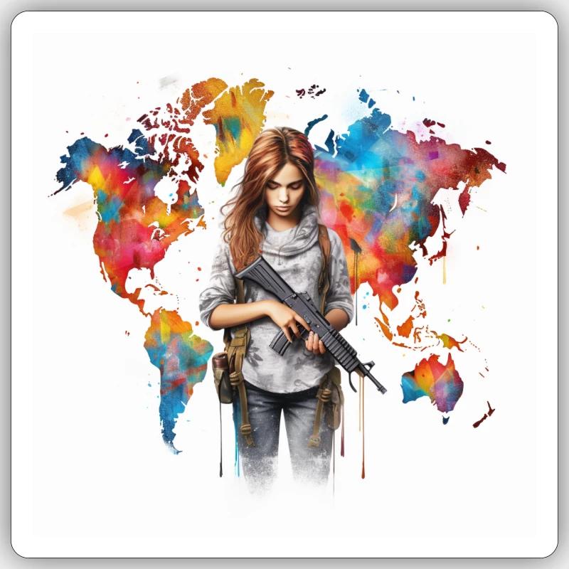 safe the world - Sticker size S (10 x 10 cm) - white matte