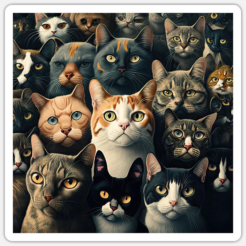 Cats Pattern - Sticker size S (10 x 10 cm) - white matte