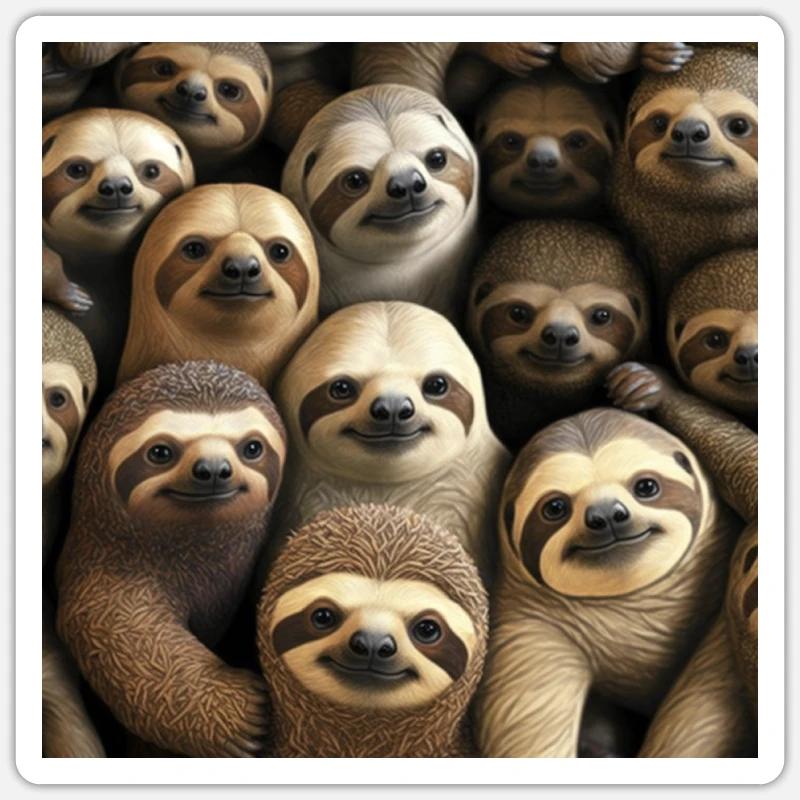 Sloths Pattern - Sticker size S (10 x 10 cm) - white matte