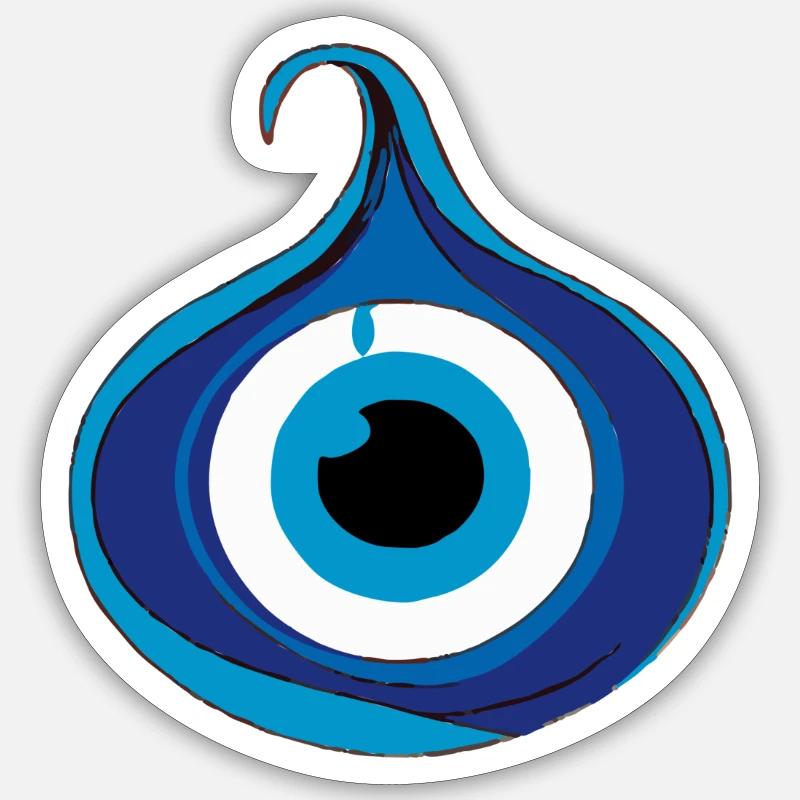 Mauvais œil - Sticker taille S (10 x 10 cm) - blanc mat