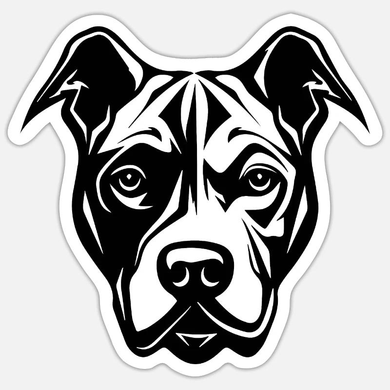 Pitbull - Sticker Größe S (10 x 10 cm) - Mattweiß