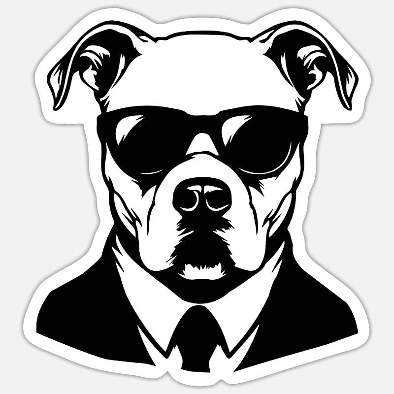 Pitbull - Sticker taille S (10 x 10 cm) - blanc mat
