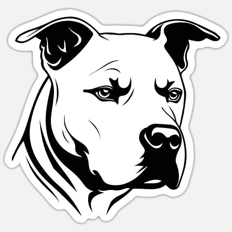 Pitbull - Sticker taille S (10 x 10 cm) - blanc mat