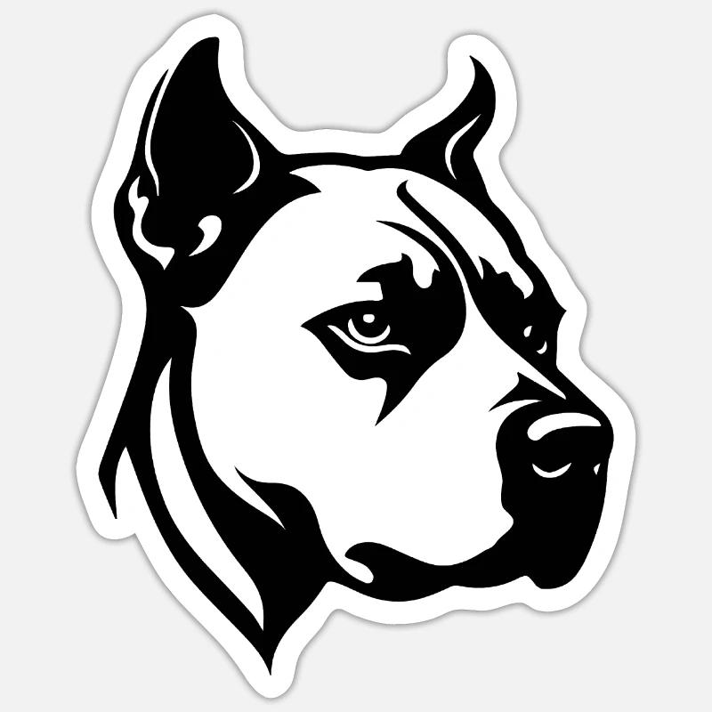 Pitbull - Sticker taille S (10 x 10 cm) - blanc mat