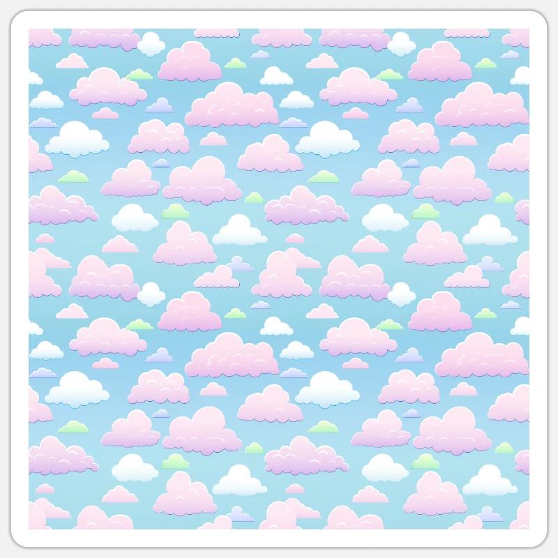 Dreamy Skies: Pastel Cloudscape Pattern Sticker size S (10 x 10 cm)