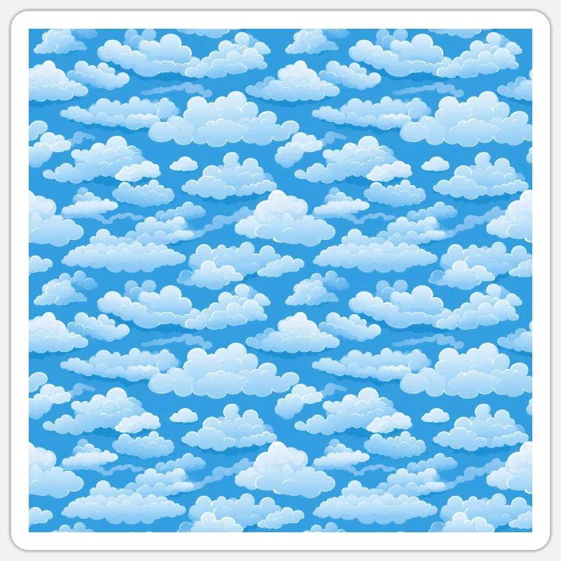 Dreamy Skies: Pastel Cloudscape Pattern Sticker size S (10 x 10 cm)