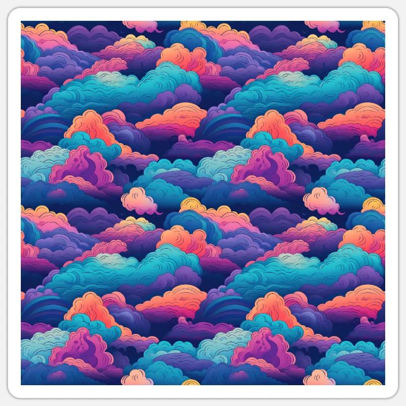 Dreamy Skies: Pastel Cloudscape Pattern Sticker size S (10 x 10 cm)