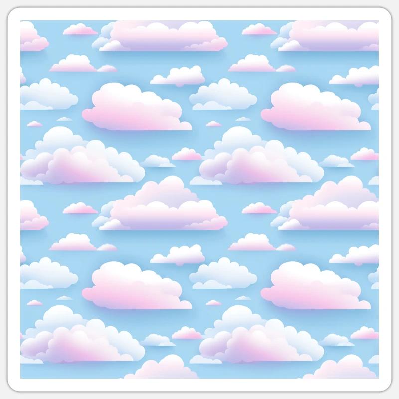 Dreamy Skies: Pastel Cloudscape Pattern Sticker size S (10 x 10 cm)