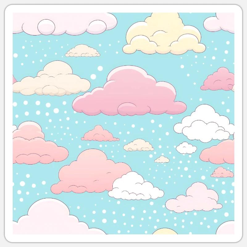 Dreamy Skies: Pastel Cloudscape Pattern Sticker size S (10 x 10 cm)