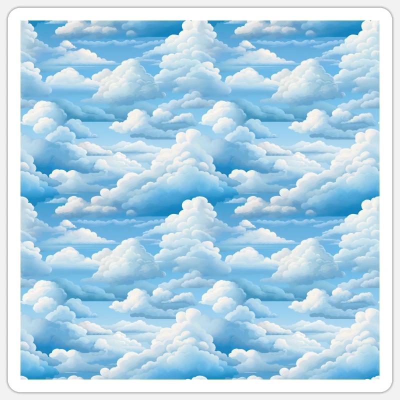 Dreamy Skies: Pastel Cloudscape Pattern Sticker size S (10 x 10 cm)