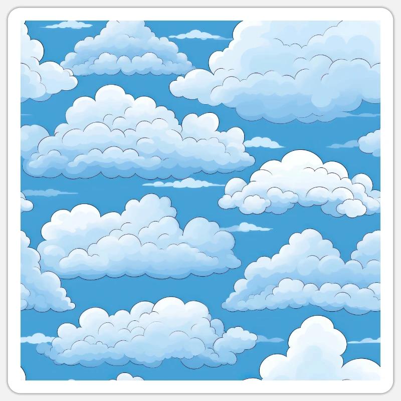 Dreamy Skies: Pastel Cloudscape Pattern Sticker size S (10 x 10 cm)