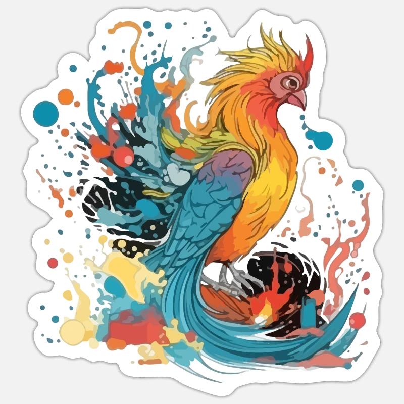 Zako der Phönix - Sticker Größe S (10 x 10 cm) - Mattweiß