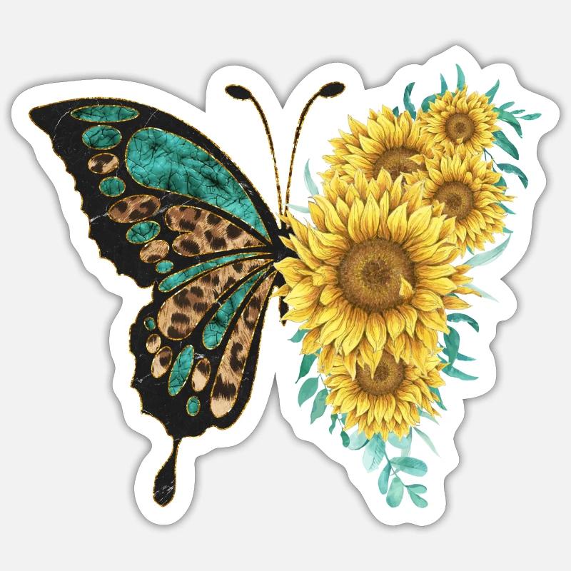 Papillon - Sticker taille S (10 x 10 cm) - blanc mat