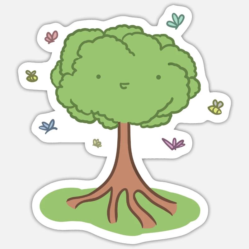 Süßer Baum - Sticker Größe S (10 x 10 cm) - Mattweiß