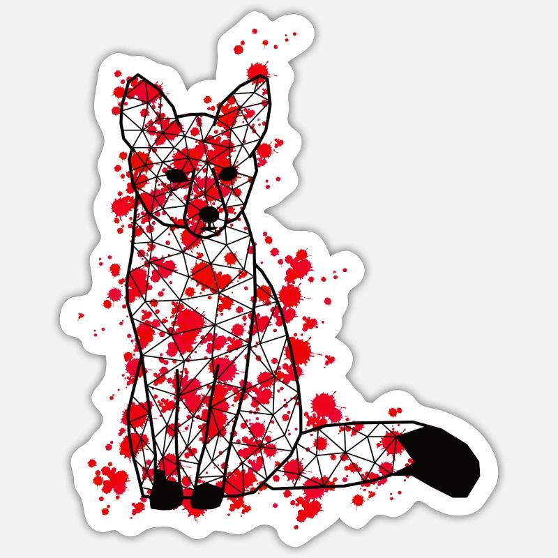Foxx GeomeTRIX bunt - Sticker Größe S (10 x 10 cm) - Mattweiß