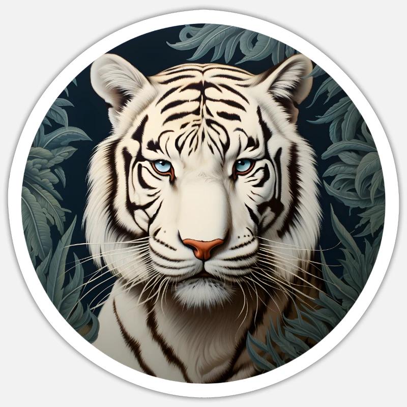 White Tiger - Sticker size S (10 x 10 cm) - white matte