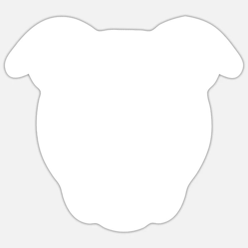 Pitbull - Sticker Größe S (10 x 10 cm) - Mattweiß