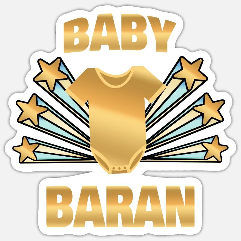 Enceinte pour Baran Naissance Née - Sticker taille S (10 x 10 cm) - blanc mat