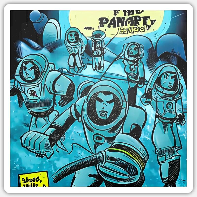 Comic Sci Fi Galactic - Sticker taille S (10 x 10 cm) - blanc mat