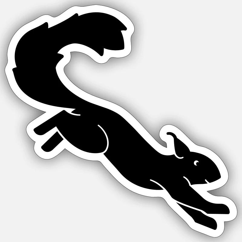 Eichhörnchen im Sprung Sticker Größe S (10 x 10 cm)