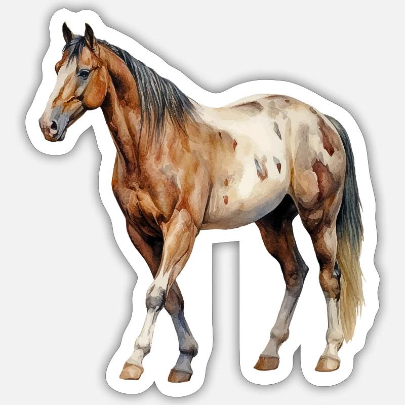 Pferd - Sticker Größe S (10 x 10 cm) - Mattweiß