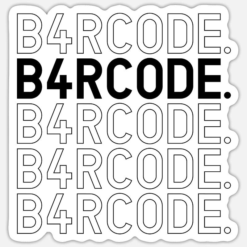 B4RCODE. Noir non rempli Sticker taille S (10 x 10 cm)