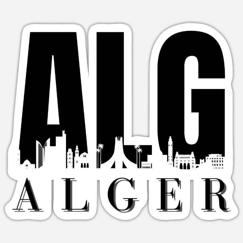 ALG ALGIER - Sticker Größe S (10 x 10 cm) - Mattweiß