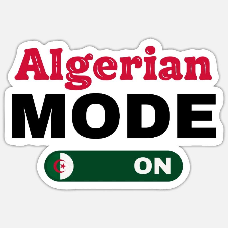 Algerian Mode ON - Sticker size S (10 x 10 cm) - white matte